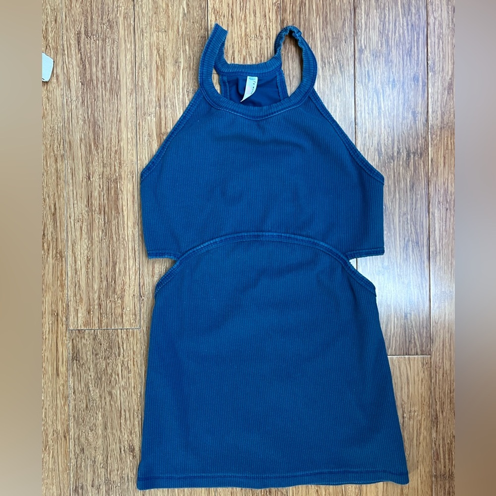 Free People Movement Teal Cutout Racerback Ribbed Tank size medium. 1196